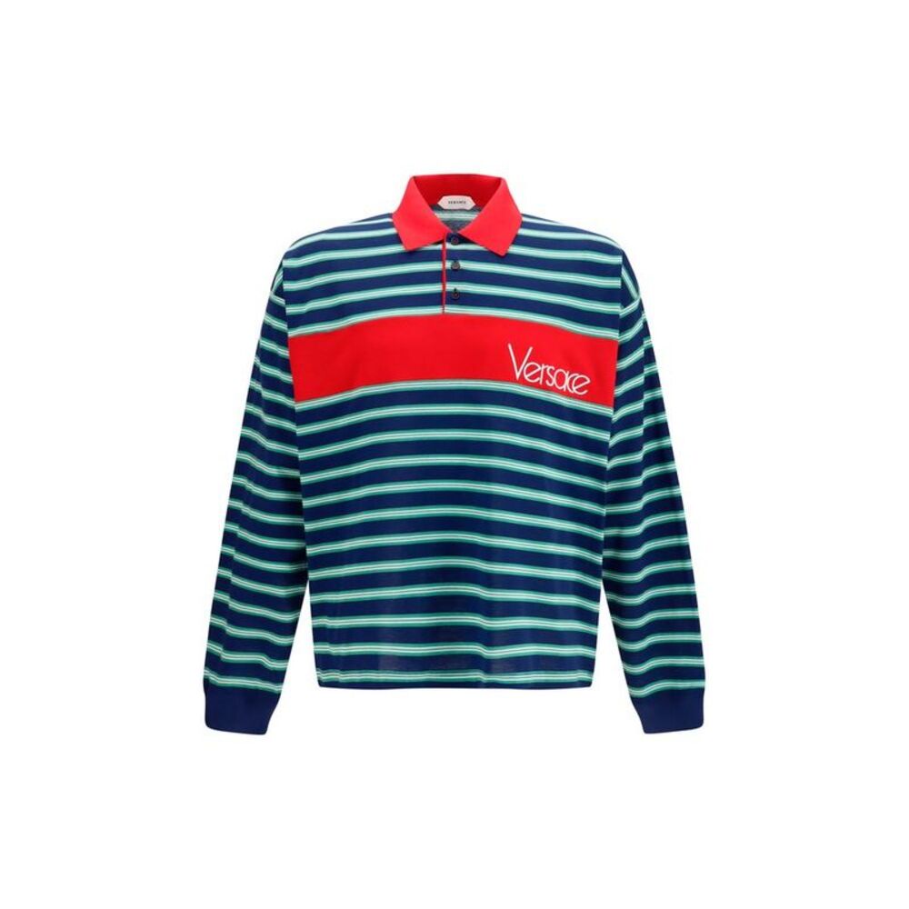 Versace Multicolor Cotton Polo Men's Shirt